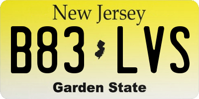 NJ license plate B83LVS