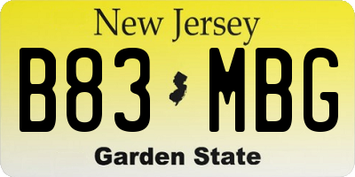 NJ license plate B83MBG