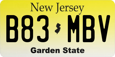 NJ license plate B83MBV