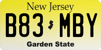 NJ license plate B83MBY