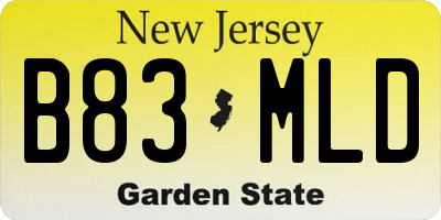 NJ license plate B83MLD