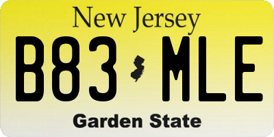 NJ license plate B83MLE