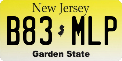 NJ license plate B83MLP