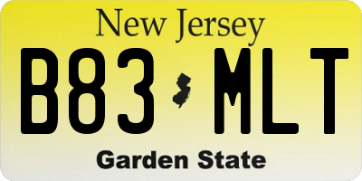 NJ license plate B83MLT