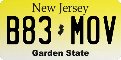 NJ license plate B83MOV