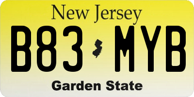 NJ license plate B83MYB