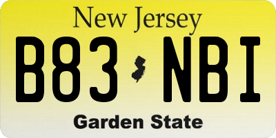 NJ license plate B83NBI