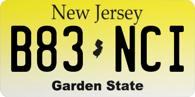 NJ license plate B83NCI