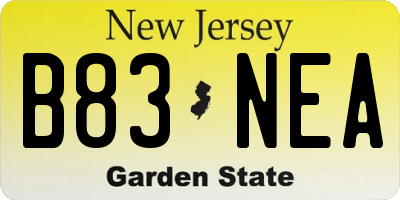 NJ license plate B83NEA