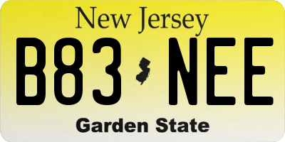 NJ license plate B83NEE