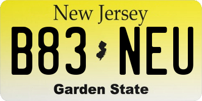NJ license plate B83NEU