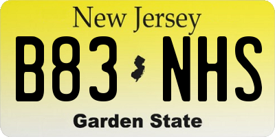 NJ license plate B83NHS