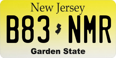 NJ license plate B83NMR