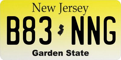 NJ license plate B83NNG