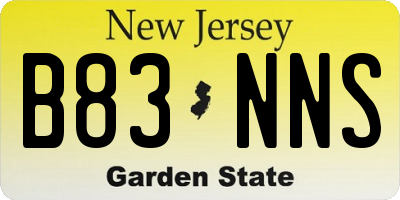 NJ license plate B83NNS