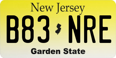 NJ license plate B83NRE