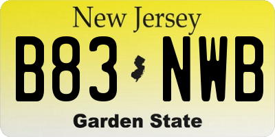 NJ license plate B83NWB