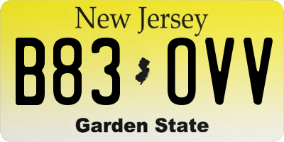 NJ license plate B83OVV