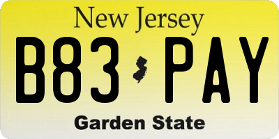 NJ license plate B83PAY