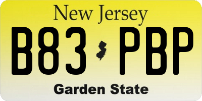 NJ license plate B83PBP