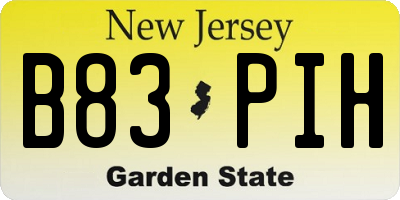 NJ license plate B83PIH