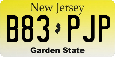 NJ license plate B83PJP