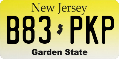 NJ license plate B83PKP