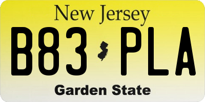 NJ license plate B83PLA