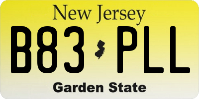 NJ license plate B83PLL