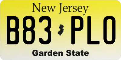 NJ license plate B83PLO