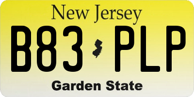 NJ license plate B83PLP