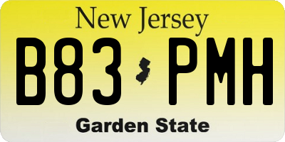 NJ license plate B83PMH