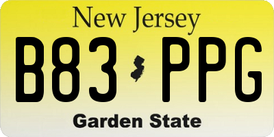 NJ license plate B83PPG