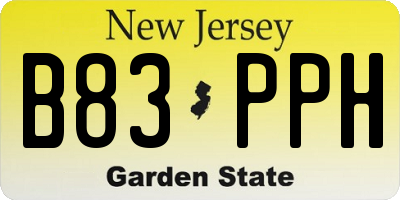 NJ license plate B83PPH
