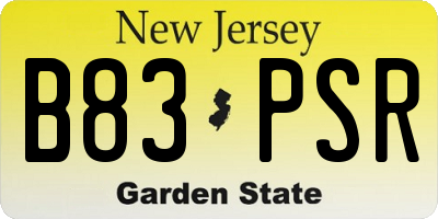 NJ license plate B83PSR