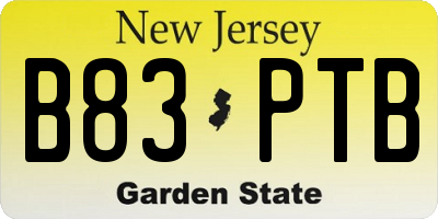 NJ license plate B83PTB