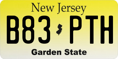NJ license plate B83PTH