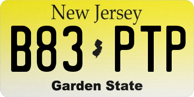 NJ license plate B83PTP