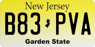 NJ license plate B83PVA