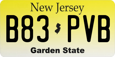 NJ license plate B83PVB