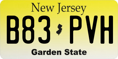 NJ license plate B83PVH