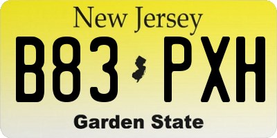 NJ license plate B83PXH