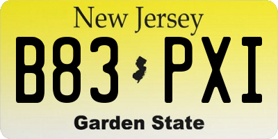 NJ license plate B83PXI