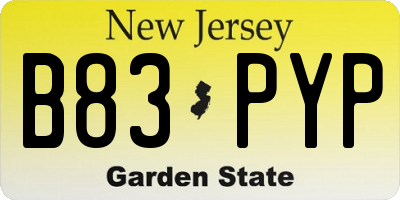 NJ license plate B83PYP