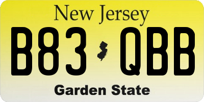 NJ license plate B83QBB