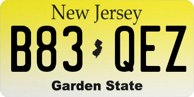 NJ license plate B83QEZ