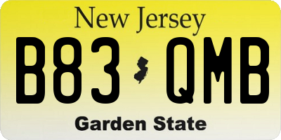 NJ license plate B83QMB