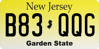 NJ license plate B83QQG