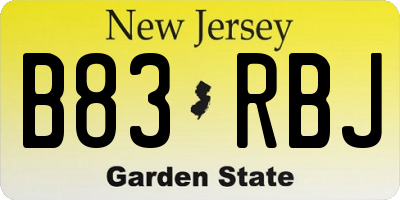 NJ license plate B83RBJ
