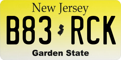 NJ license plate B83RCK